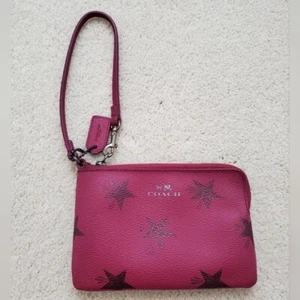 Coach Star Canyon Corner Zip Wristlet in Cranberry Pink - Picture 1 of 16