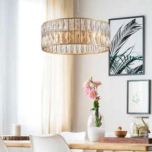 Luxury Drum K9 Crystal Chandelier Lamp Pendant Ceiling LED Light Dining Fixture - Picture 1 of 10