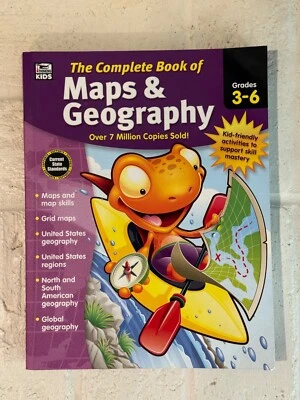 Grades 3-6 Maps & Geography Workbook for Map Skills, U.S. & World Geography - Image 1 of 4