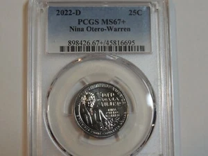 2022 D  PCGS MS67+ Nina Otero-Warren Quarter Almost MS68 - Picture 1 of 2