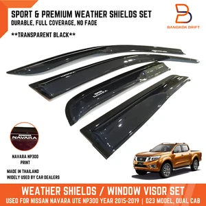 VISOR RAIN SHIELD WIND DEFLECTOR WEATHER GUARD FOR NISSAN NAVARA NP300 D23 15-19 - Picture 1 of 10