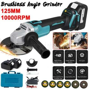 Cordless Brushless 125mm Angle Grinder For Makita Battery + Charger Kit - Picture 1 of 12