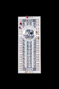 Jumping Deer Etched Cribbage Board | Save the Elephant Collection - Picture 1 of 6