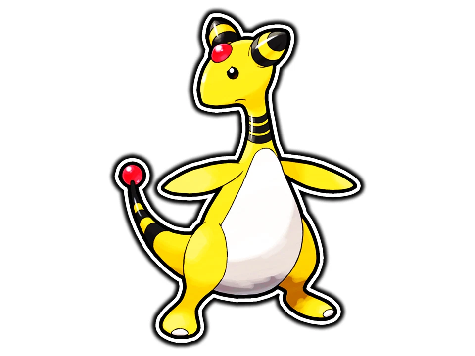 Calcomanía adhesiva de vinilo impermeable Ampharos troquelada  Foto 1 de 1