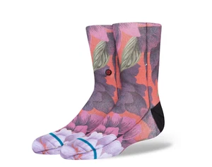 Stance Kids Black Blue Crew Polyester Cushion Floral Fresh Start Socks Sz S 7-10 - Picture 1 of 1