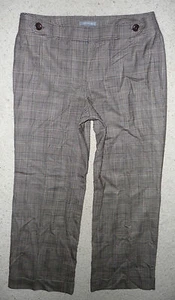 Pantalones de vestir de lana forrados a cuadros marrones Ann Taylor Designer 12 Lindsay usados una vez $129 - Imagen 1 de 5