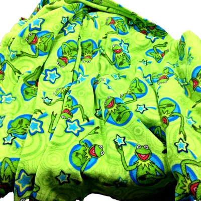 Manta polar hecha a mano Kermit the Frog "Shooting Stars" Disney. 74"x57" Foto 1 de 4