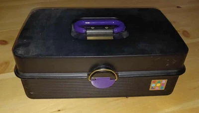 Vintage Caboodles #2410 Black Jewelry Makeup Organizer Craft Case - Image 1 of 4