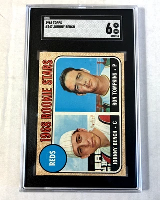 1968 Topps #247 - карточка дебютанта Джонни Бенча Rc. SGC 6. - Изображение 1 из 2