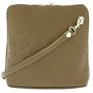 Bolso Bandolera Bolso sin asas Fioretta Italiano de Cuero Genuino en Relieve - Imagen 1 de 7