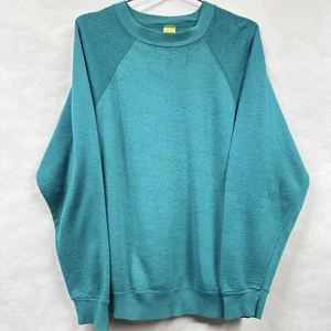 Vintage türkisfarbenes Sweatshirt mit Rundhalsausschnitt XL Tultex gut getragen Raglan hergestellt in den USA - Bild 1 von 15