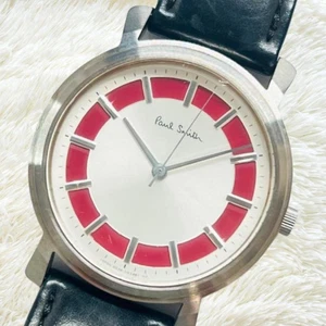 Paul Smith Men's Watch Model 6038 Silver Round Leather Strap Excellent Condition - Picture 1 of 12