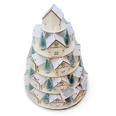 Hobby Lobby 5 Tier Wooden Christmas Tree Advent Calendar New Sealed LED Lights - Image 1 of 4