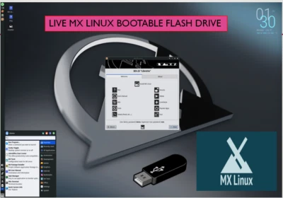 MX Linux 23.4 XFCE 64 BIT AND 32 BIT LIVE INSTALL BOOTABLE USB Drive - Image 1 of 2