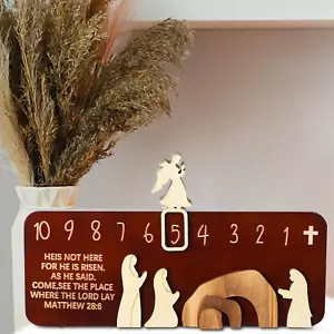 Empty Tomb Easter Resurrection Scene Wooden He Is Risen Jesus Resurrection Decor - Picture 1 of 12