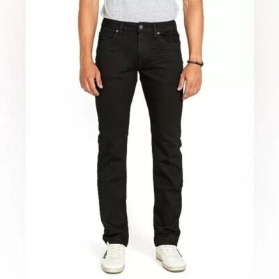 New BUFFALO DAVID BITTONMen's Jeans Straight Six Stretch Jeans, Black 40/30 - Image 1 of 4