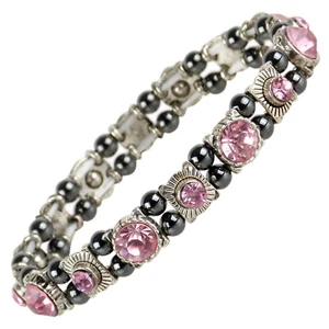 Ladies Magnetic Hematite Crystals Bracelet Pretty Colours Free Gift Box - Picture 1 of 29