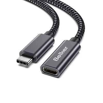 USB-C Extension Cable 1.8m/6FT – USB 3.2 10Gbps Male to Female, Nylon Braided - Image 1 of 4