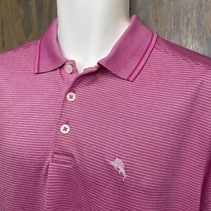 Tommy Bahama Herren M Very Berry gestreiftes Poloshirt NEU $ 110 - Bild 1 von 8
