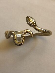 Lucky Brand Gold Tone Textured Coiled Snake Bangle/Bracelet NWT