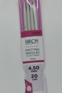 4.5mm BIRCH Double Point Premium Knitting Needles 20cm length - Picture 1 of 1