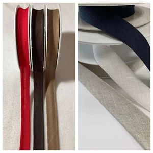 100% Linen Bias Tape Trim Made in France 3/4" ( 6 Colors to choose from) - Picture 1 of 13