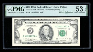 DBR 1990 $100 FRN Dallas Fr. 2173-K PMG 53 EPQ Serial K14031971A - Picture 1 of 2