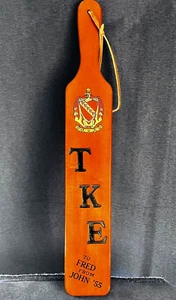 1950s Tau Kappa Epsilon Missouri Fraternity Pledge Paddle Old Hickory Paddle Co - Picture 1 of 9