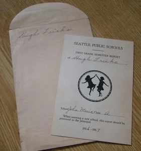 1926 Seattle Public Schools Report Card John Muir Elementary School 1927 - Picture 1 of 3