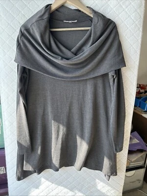 Túnica Lisa Rinna Collection feminina gola alta cinza urze macia tamanho M - Imagem 1 de 4