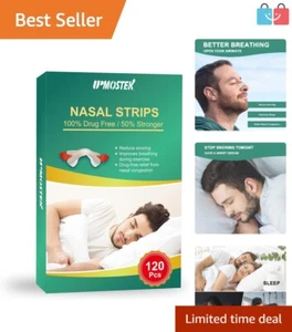 Breathing Enhanced Nasal Strips, 120 Count - Anti-Snoring Aid for Better Sleep - Picture 1 of 10