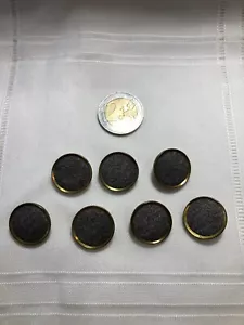 Boutons Métal doré et tissu gris ancien Astor lot de 7 (BOUT.110) - Imagen 1 de 10