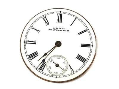 RELOJ BOLSILLO ANTIGUO WALTHAM AM.W.CO MODELO 1891 MOVIMIENTO Y ESFERA TALLA 0, 7 joyas Foto 1 de 4