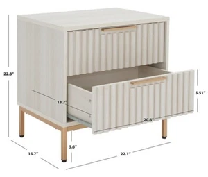 Safavieh LYLIA 2 DRAWER NIGHTSTAND, Reduced Price 2172752882 NST9605C - Picture 1 of 5