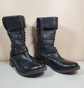 UGG Black Leather Conor Stud Boots Women's Size 7.5
