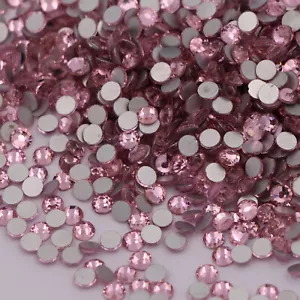 Glitter Crystal AB Flatback Clear Non Hot Fix Nail Art Rhinestones Decorations - Picture 1 of 34