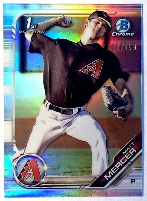 2019 Bowman Chrome 1st Refractor MATT MERCER #BCP-120 Parallel - FREE SHIPPING - Image 1 of 3