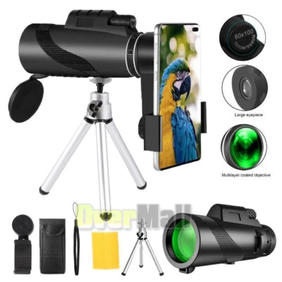 80x100 Zoom HD Monocular Scope Telescope BK-4 Day / Night Vision, with Tripod - Image 1 of 4