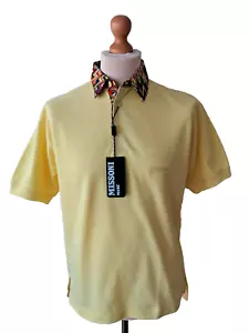 MISSONI Mare Men's Pique Cotton Yellow Polo Shirt Size S Made in Italy - Picture 1 of 6