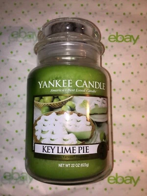 NEW! Yankee Candle Retired "KEY LIME PIE" Large 22 oz. ~ WHITE LABEL~ RARE~ NEW - Image 1 of 4