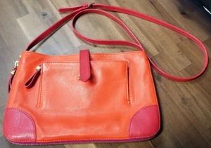 Leather Crossbody Bag Tory Burch Orange Leather - Picture 1 of 9