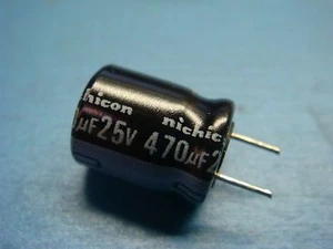 25) UVR1E471MPA 470uF 25V 20% 85°C RADIAL ALUMINUM ELECTROLYTIC CAPACITOR PREPPD - Picture 1 of 5