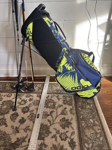 Ogio Golf Lightweight Carry Bag Neon Yellow Blue Tropics Print With Raincover - Picture 1 of 13