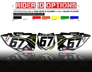 2012 KAWASAKI KXF 450 CUSTOM NUMBER PLATE BACKGROUNDS DECAL GRAPHICS KIT - Bild 1 von 4