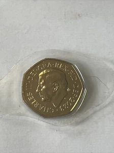 2023 UK King Charles III Atlantic Salmon Fish 50p Coin BU With Privy Mark Uncerc - Bild 1 von 2
