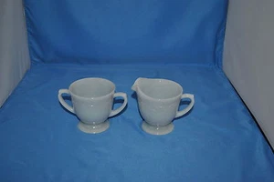 ANCHOR HOCKING FIRE KING GRAY LAUREL SUGAR BOWL AND CREAMER - Picture 1 of 1