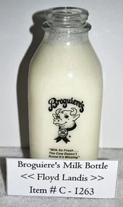 Broguiere’s Milk Bottle, # C - 1263, Floyd Landis, vintage milk bottle - Picture 1 of 4