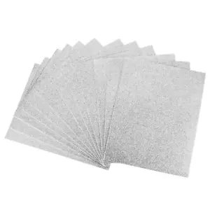 Silberfarbene Glitzer EVA Schaumstoff Platten 11 x 8 Zoll 2 mm dick für Handwerk Zum Selbermachen 12 Stück - Bild 1 von 5