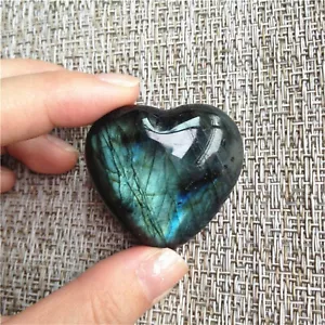 Heart Gemstone Worry Quartz Stone Labradorite Shape Stone Decoration - Afbeelding 1 van 12