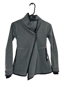 Ivivva Girls Jacket Gray Big Business Wrap Fleece Funnel Sz 7 - Picture 1 of 6